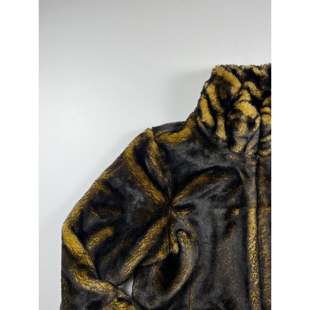 Dennis Basso Faux Fur Jacket Brown Gold Heavy Warm Luxurious Thick Large - Picture 4 of 12